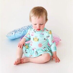 Posh Peanut /Donuts Long Sleeve Swimsuit/ Girl SZ 0-3 Months